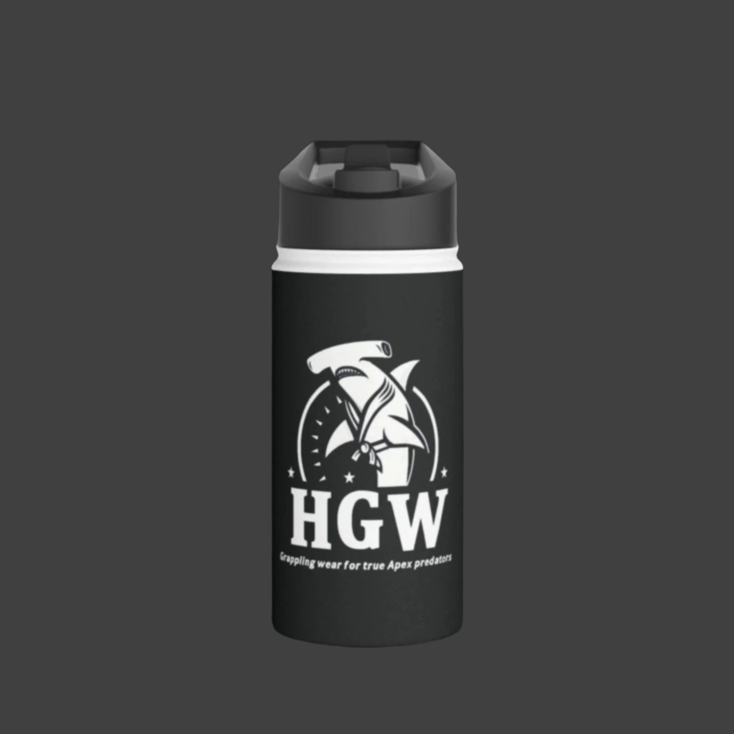 Black Hammerhead Grappling Wear Stainless Steel Water Bottle