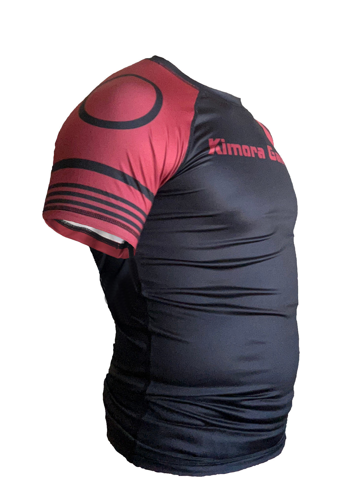 Black and red "Kimora Gang" short sleeve bjj rash guard