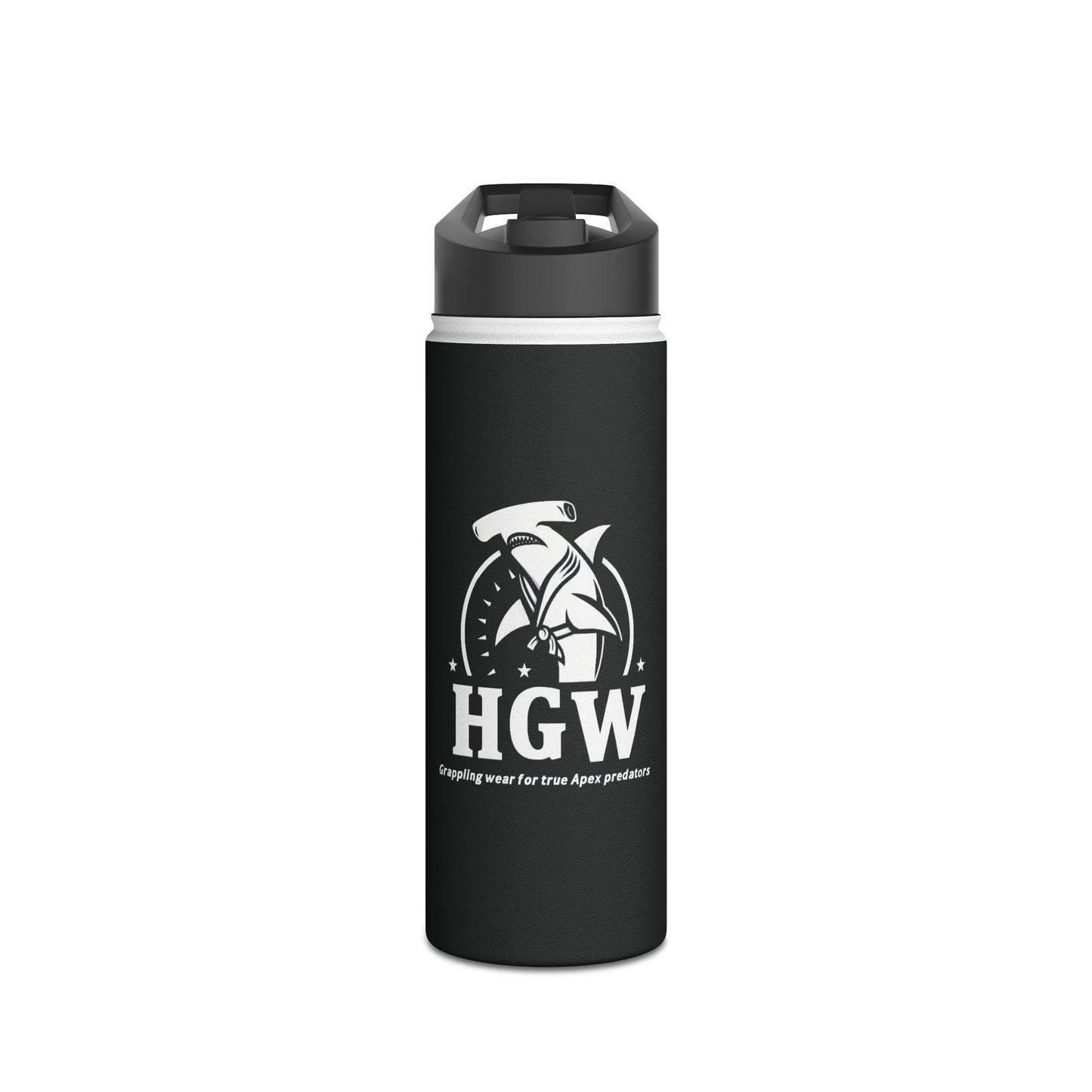 Black Hammerhead Grappling Wear Stainless Steel Water Bottle