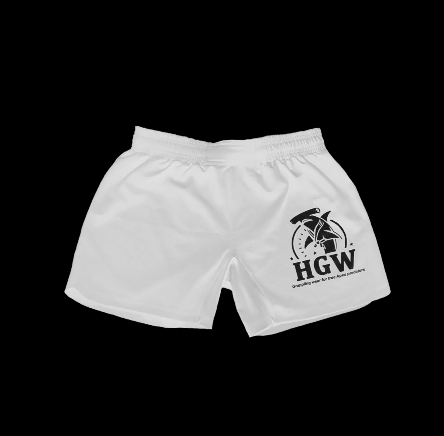 White HGW High-Cut Winter Arc Grappling Shorts